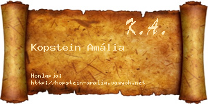 Kopstein Amália névjegykártya
